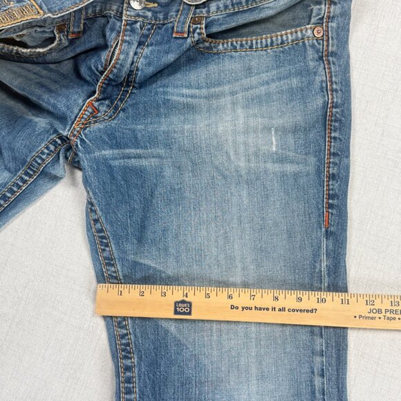 Y2K True Religion Jeans Distressed Bootcut Light Wash 100% Cotton Size 40 - Picture 6 of 7